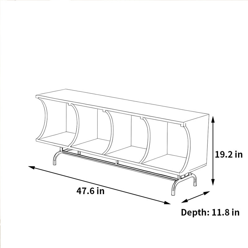 Belmar, 19.2"H x 47.6"W x 11.8"D, Black