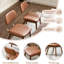 Ensemble de table de salle à manger extensible 5 pièces pour 4, table de cuisine ovale de 47 à 59 pouces avec 4 chaises de salle à manger rembourrées beiges, dossiers courbés, ensemble de mobilier de salle à manger moderne-540625402