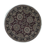 Wool Oriental Area Rug in Wine/Black
