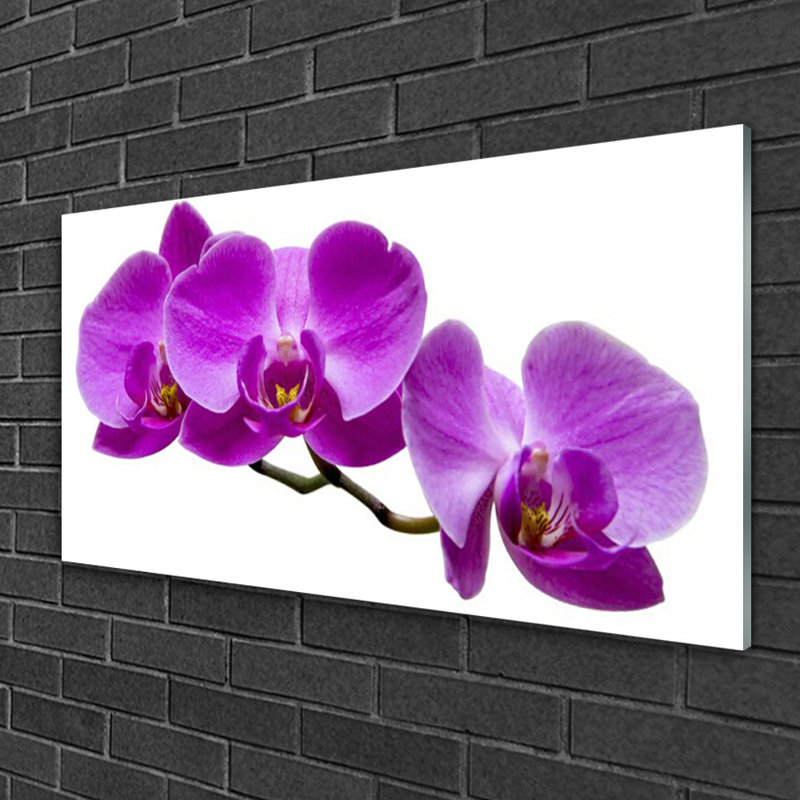 Glass Print Wall Art 100X50cm Image Printed On Glass Decorative Wall Picture Behind Toughened / Tempered Safety Real Glass For Kitchen & Living Room Theme: Flowers Floral