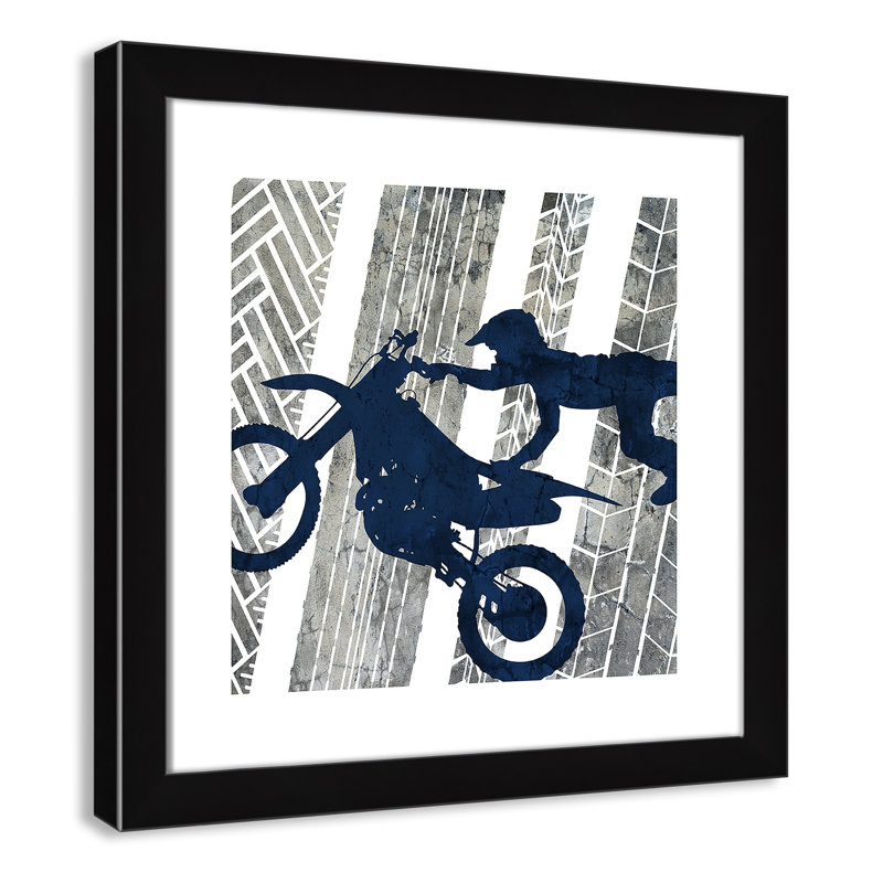 «Motorcross Motocross 2», art encadré, H 18 po x l 18 po x P 0,6 po, Cadre noir