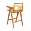 Tabouret de bar minimaliste moderne de 27 po avec siège en bois massif, structure en bois massif-24383435
