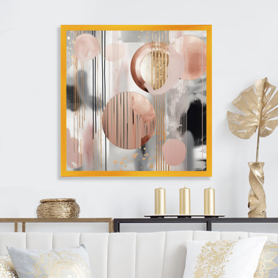 Rayures et lignes roses, art moderne II - formes modernes, art mural transitionnel, salon