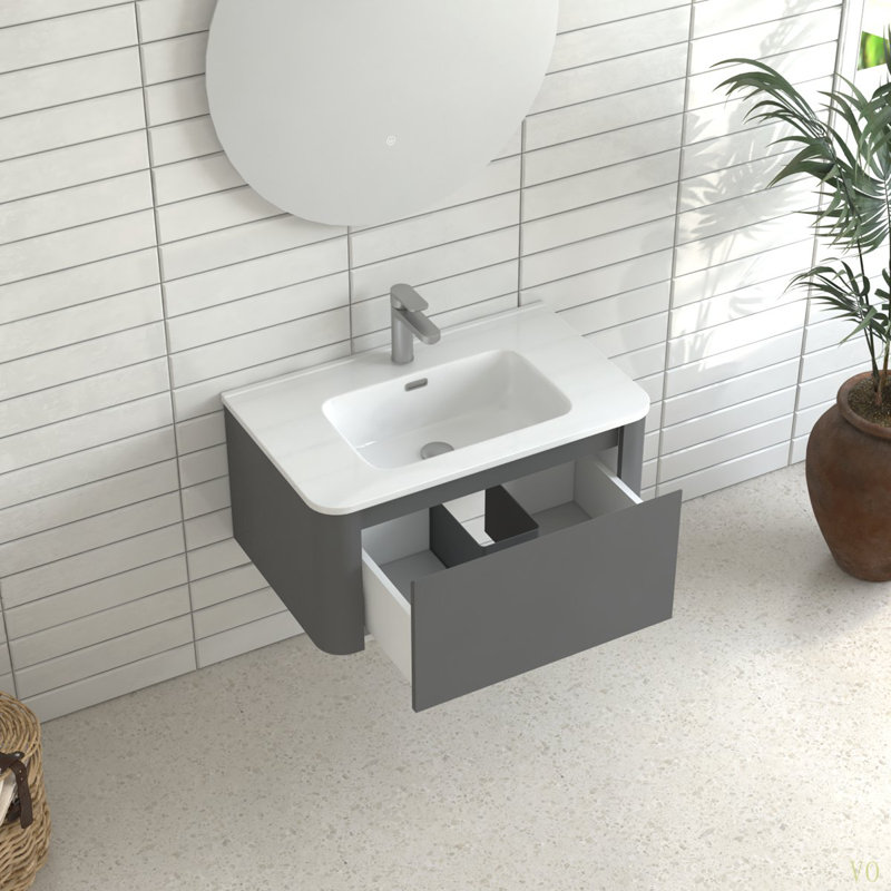 Meuble-lavabo mural 30 po avec lavabo flottant, 30"