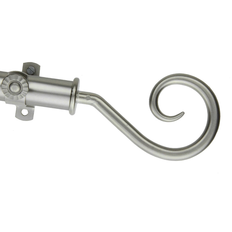 Tringle à rideaux simple réglable 0,81 po Shreya, Nickel satiné, 28 po à 48 po (chaque côté)