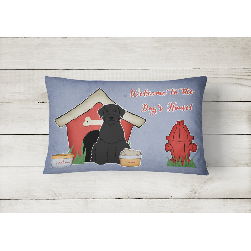 Coussin lombaire bleu intérieur/extérieur rectangulaire dog house