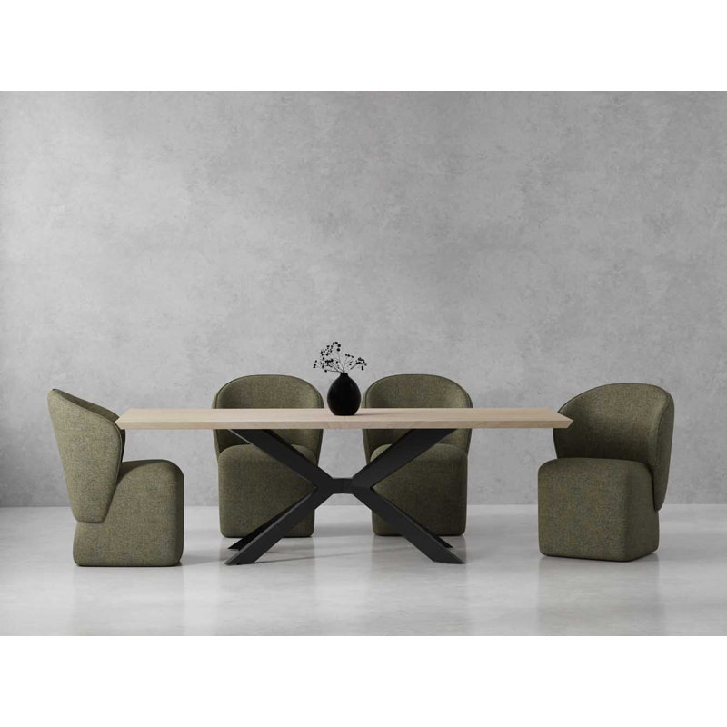 Imogène 86 po Table de salle à manger rectangulaire avec 4 chaises rembourrées