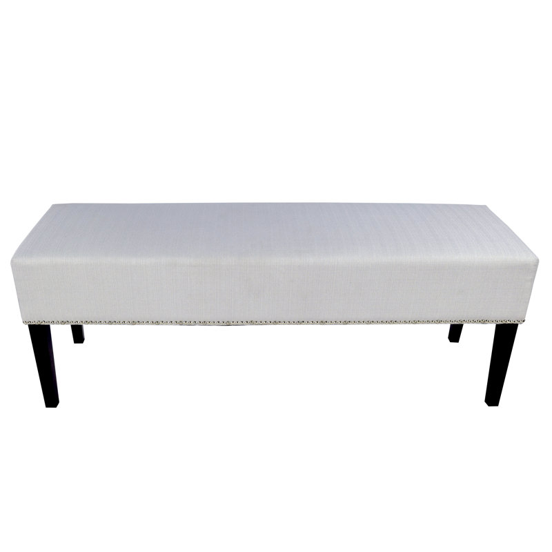 Woodside Polyester Upholstered Bench, Silver