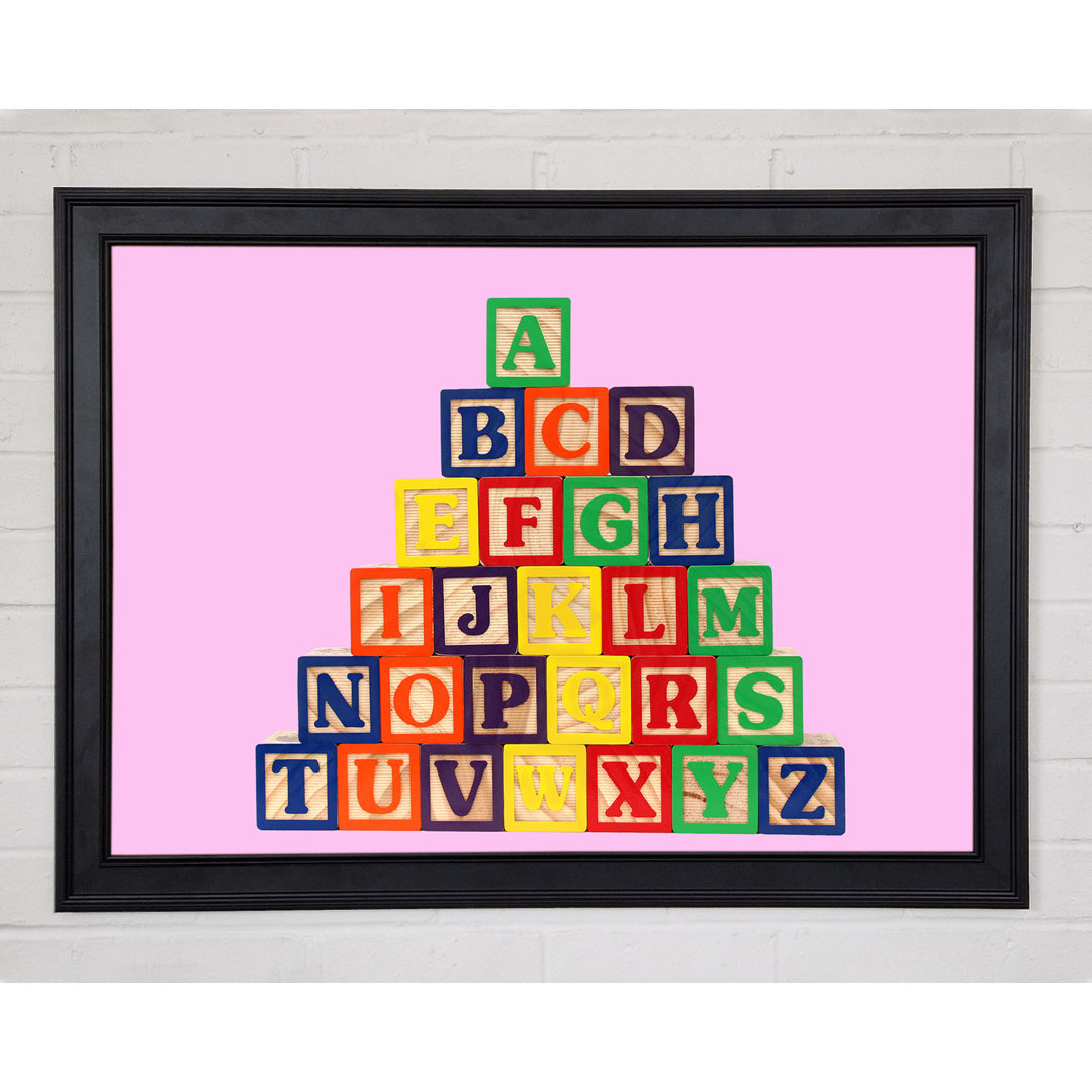 Alphabet Blocks Pink Gerahmter Druck