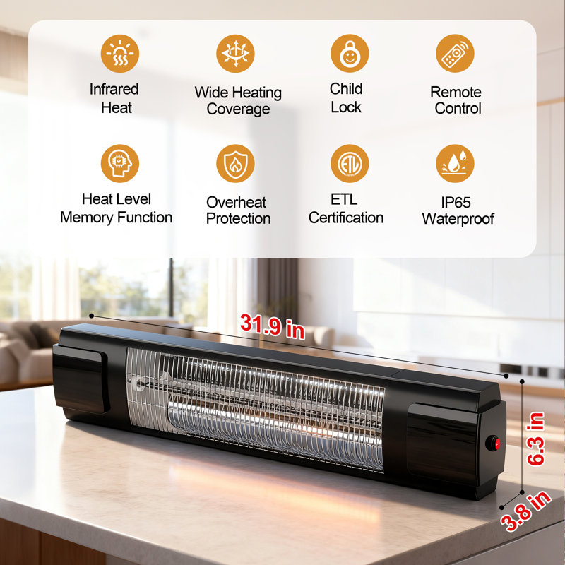 Chauffe-terrasse électrique de plafond à 1500 watts