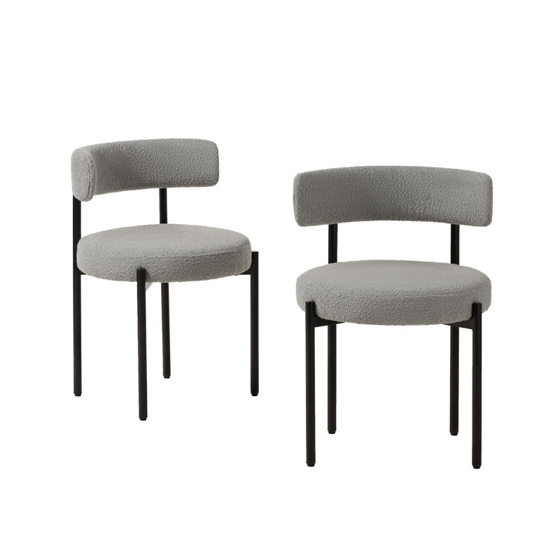 Chaises de salle à manger rembourrées Boucle, 4, Beige, Noir, noir, noir, noir