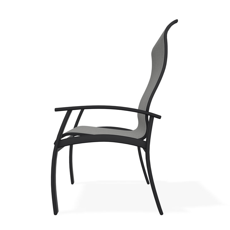 Belle Isle Outdoor Dining Armchair, Alloy Sunbrella®, Black