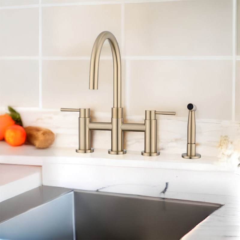 MONSFEST Kitchen Faucet, Brushed Gold