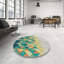 Tapis vert/jaune/gris à motifs-1228209508
