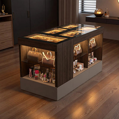 Simple and elegant display cabinets with multi-storage design , suitable for boutique jewelry stores and fashion retail outlets