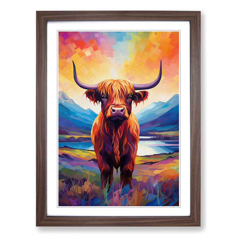 Highland Cow Futurism - Framed Print