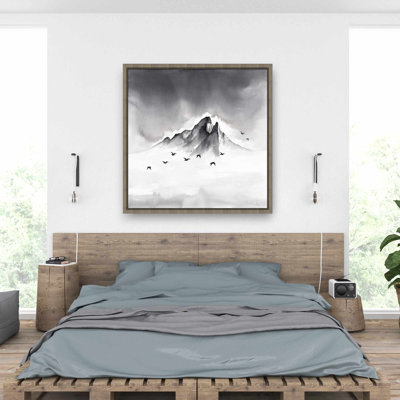 Mountain Mountain - Toile avec cadre noir et blanc | Décoration intérieure