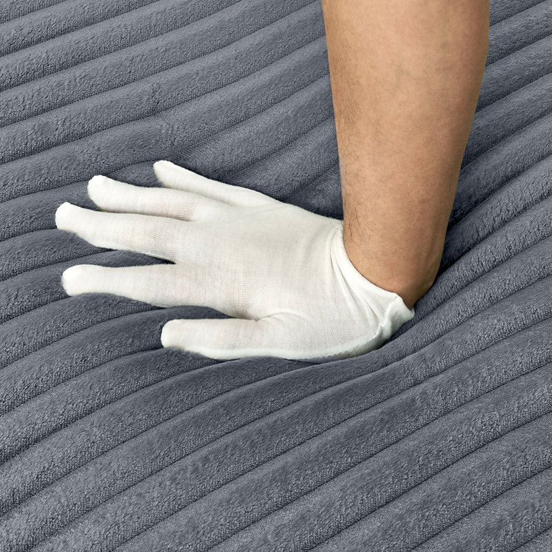 Canapé modulaire moderne en forme de U gris, velours côtelé moelleux, idéal pour le salon