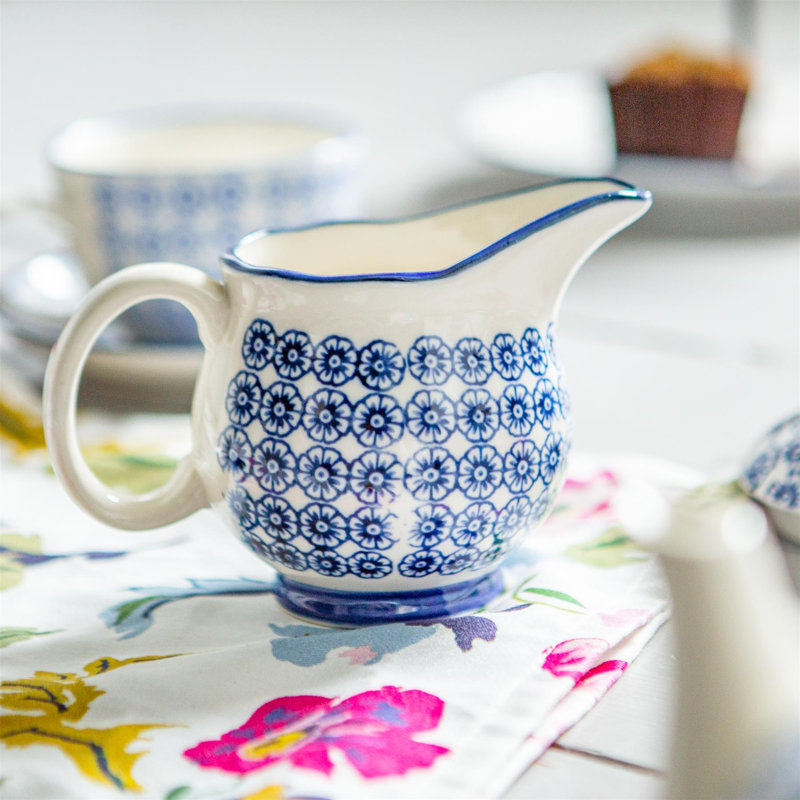 Nicola Spring - Hand-Printed Milk Jugs - 300ml - Navy - Set of 3