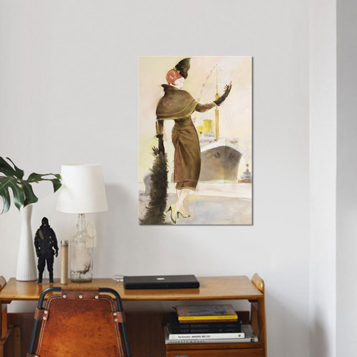 « rétro lady iii », impression sur toile, H 40 po x l 26 po x P 1,5 po, Pas de tapis, Toile tendue