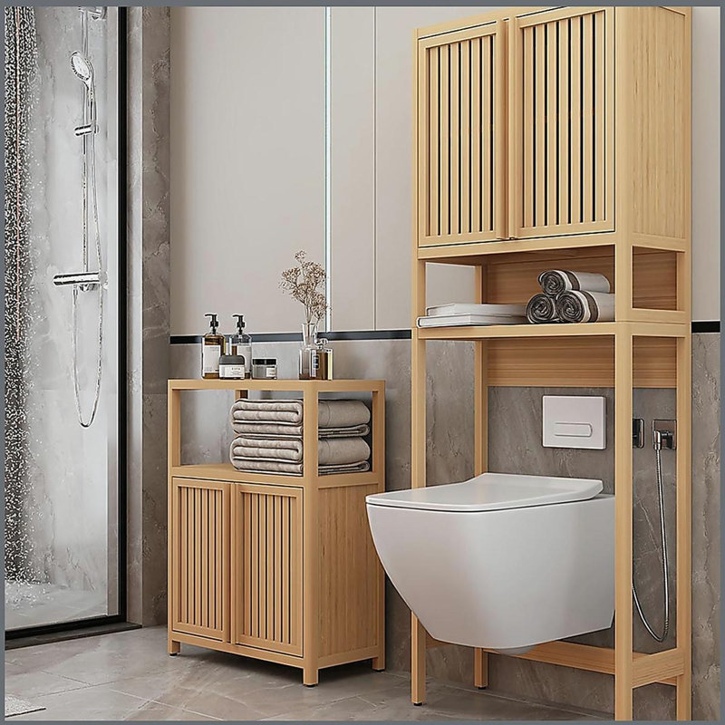 Support de toilette, salle de bain indépendante, salle de lavage, peu encombrant, couleur naturelle