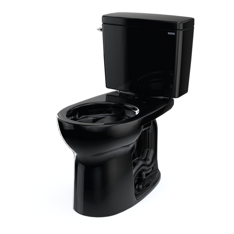Toilette ronde deux pièces TOTO® Drake® ronde 1,28 GPF à hauteur universelle Tornado Flush® avec CEFIONTECT®, ébène, Ébène