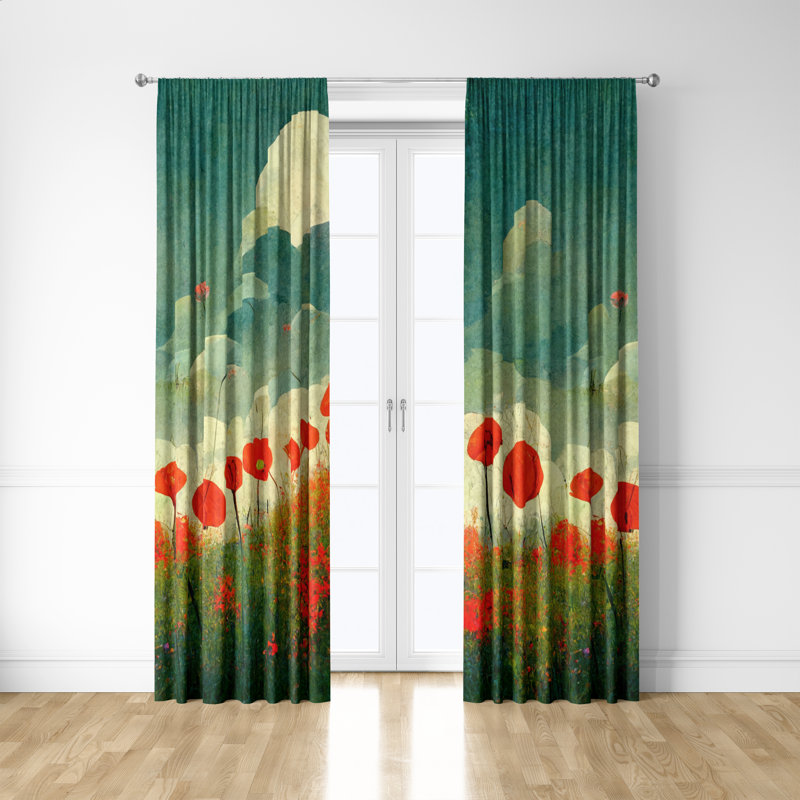 Semi Sheer Curtain Pair, 20" W x 52" L