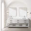 Meuble-lavabo double en chêne blanc 84 po X P 22 po D, avec plateau en quartz blanc-117970903-117970904