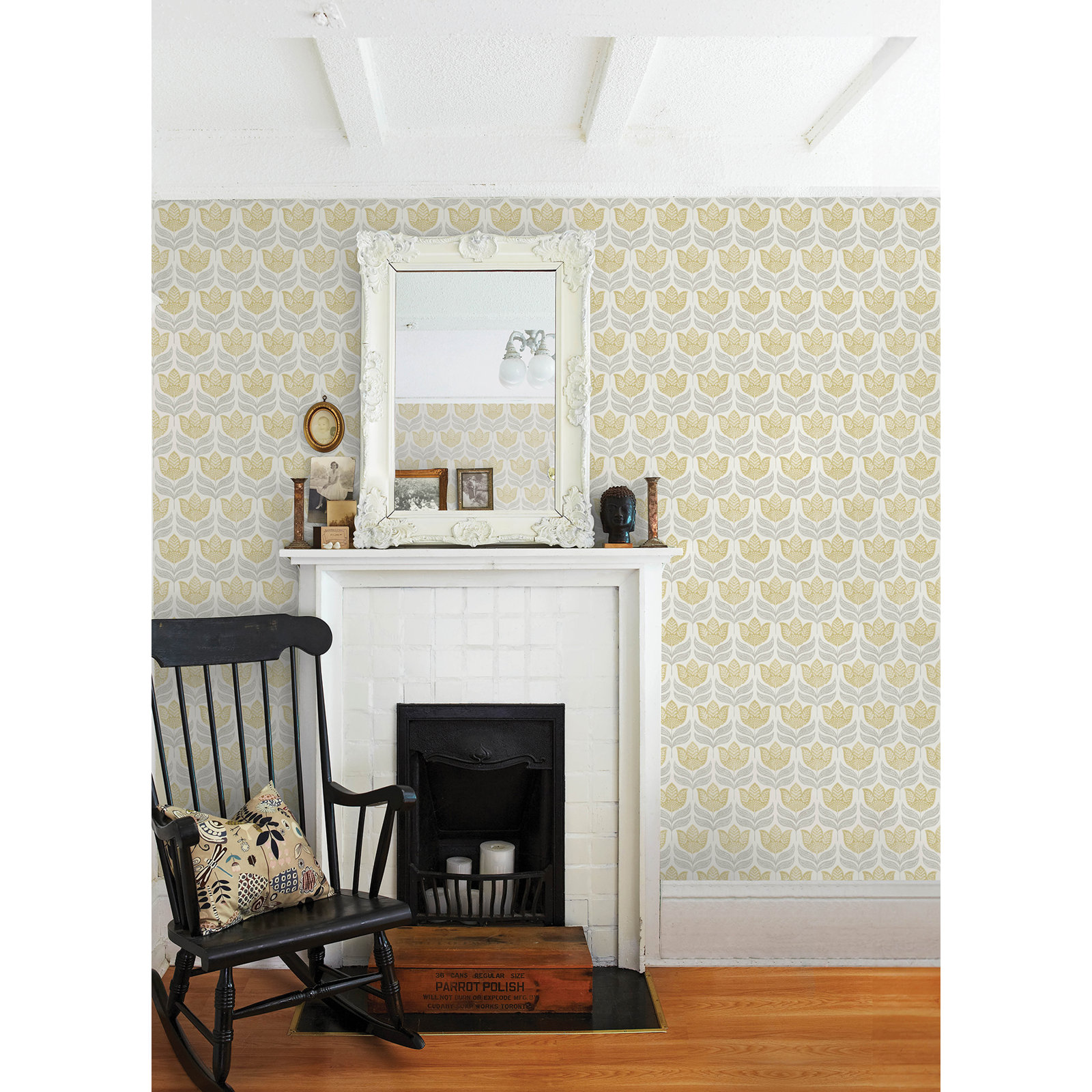 Floral Wallpaper, Yellow