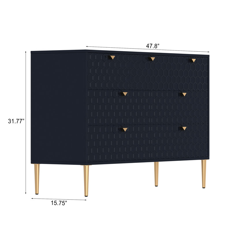 Armoire de rangement autoportante moderne en fer à 7 tiroirs + moderne avec poignées dorées et lignes épurées, une belle pièce pour la décoration intérieure