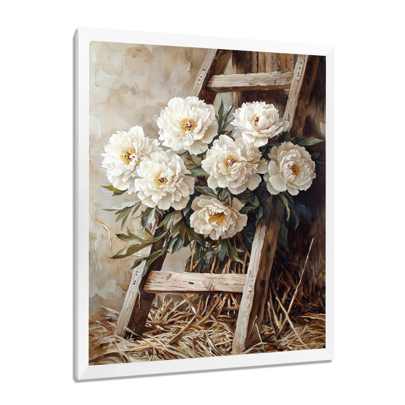 Barraclough - Floral Canvas Prints, H 32 po x l 24 po, Reproduction encadrée d'une seule photo, Blanc