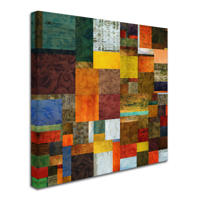 "Brocade Colour Collage 1" by Michelle Calkins Graphic Art on Wrapped Canvas
