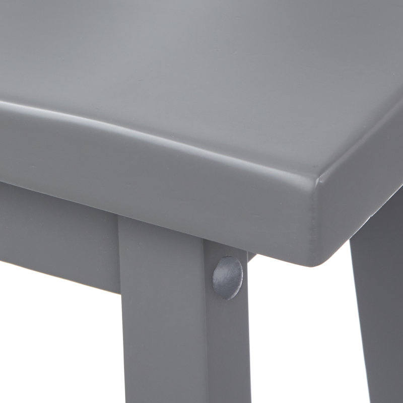 Tabouret de bar et de comptoir en bois massif Kirkwood, Tabouret de comptoir (assise de 24 po de hauteur), Gris anthracite