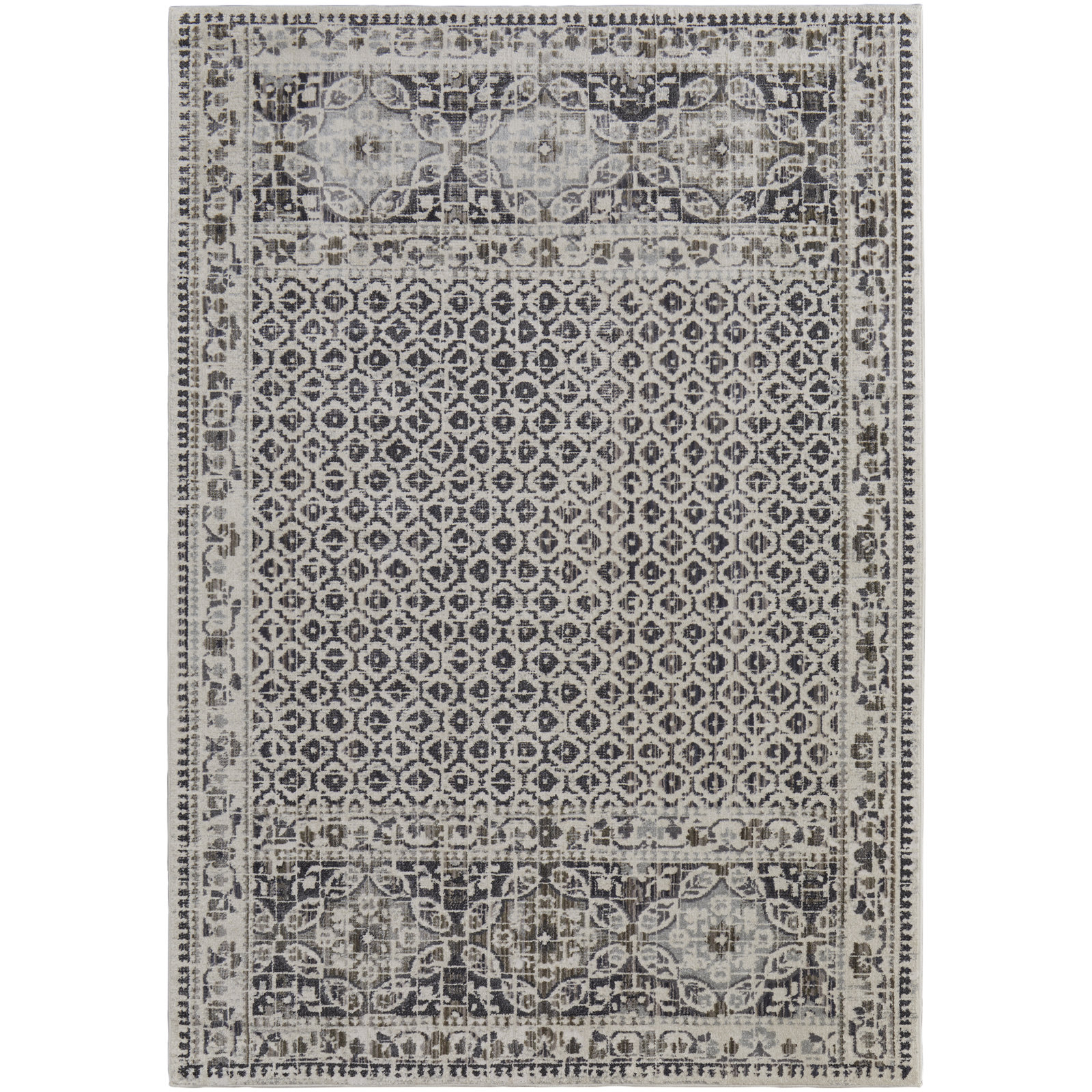 Chander Black/Ivory Rug, Rectangle 7'10" x 10'