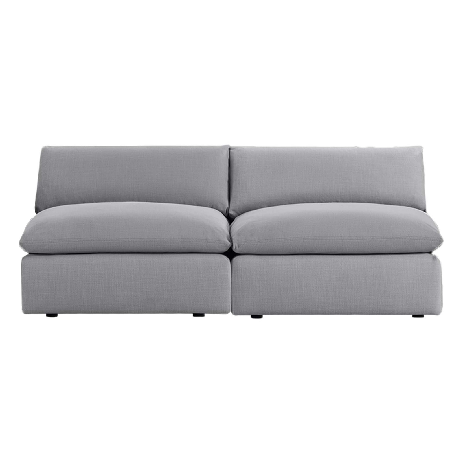 Annabella 2-Piece 81" Upholstered Modular Armless Sofa, Effie Gray Performance Weave