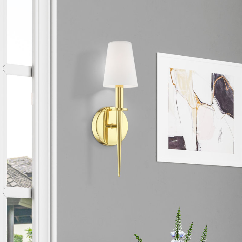 Luminaire mural 1 lumière Witten ADA, Laiton poli, H 14,5 po x l 4,25 po x P 3,95 po