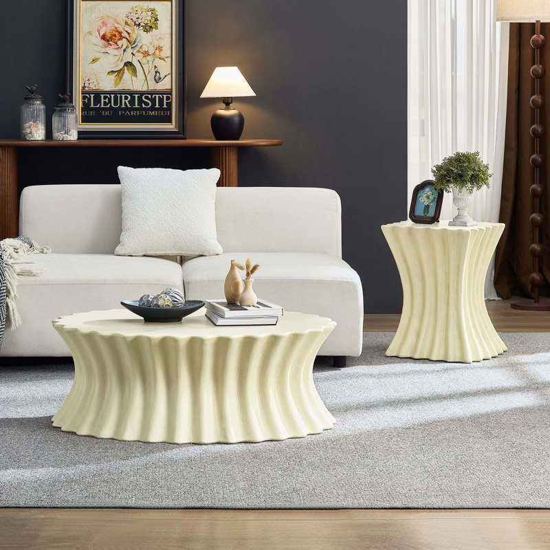 Ensemble de table basse en fibre de verre robuste pour salon