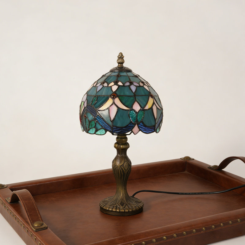 Lampe de table baroque Tiffany 14,7 "h, ampoule E26 chaude incluse