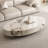 Oval marble coffee table living room-104470097