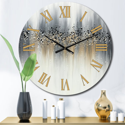 Abstract Metal Wall Clock - Gentle Gray Serenity