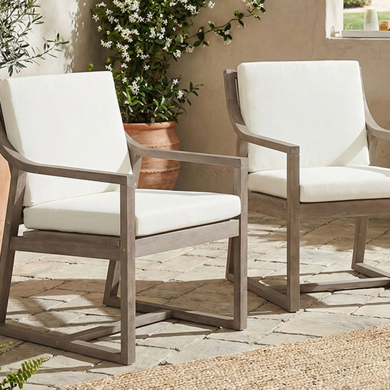 Ensemble de chaises d'extérieur Ensemble de chaises pour l'extérieur, jardin, bois brun noir et coussin beige, Brown