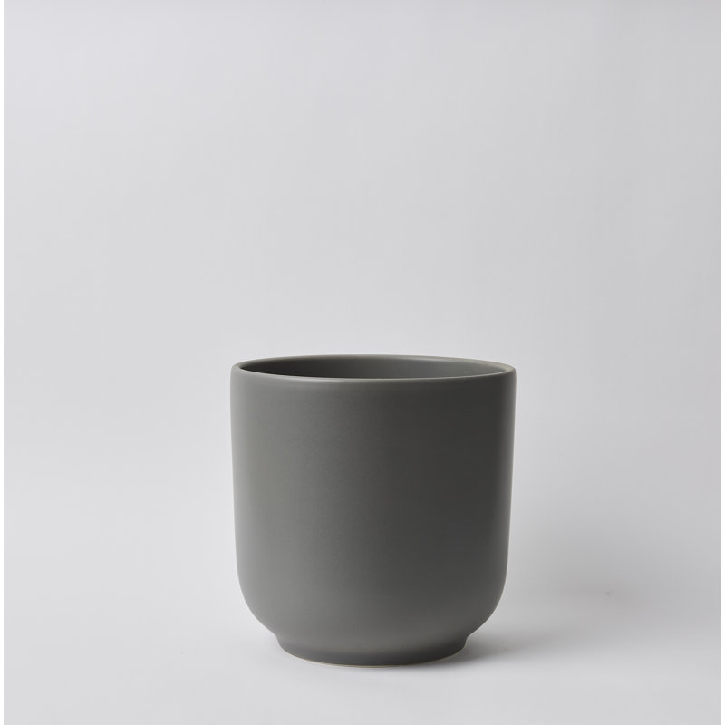 Pot de fleurs en céramique, H 11,25 po x l 11,75 po x P 11,75 po, Gris