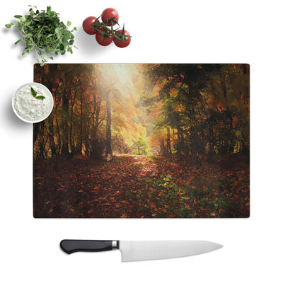 Tempered Glass Sunlight Through the Trees Chopping Board