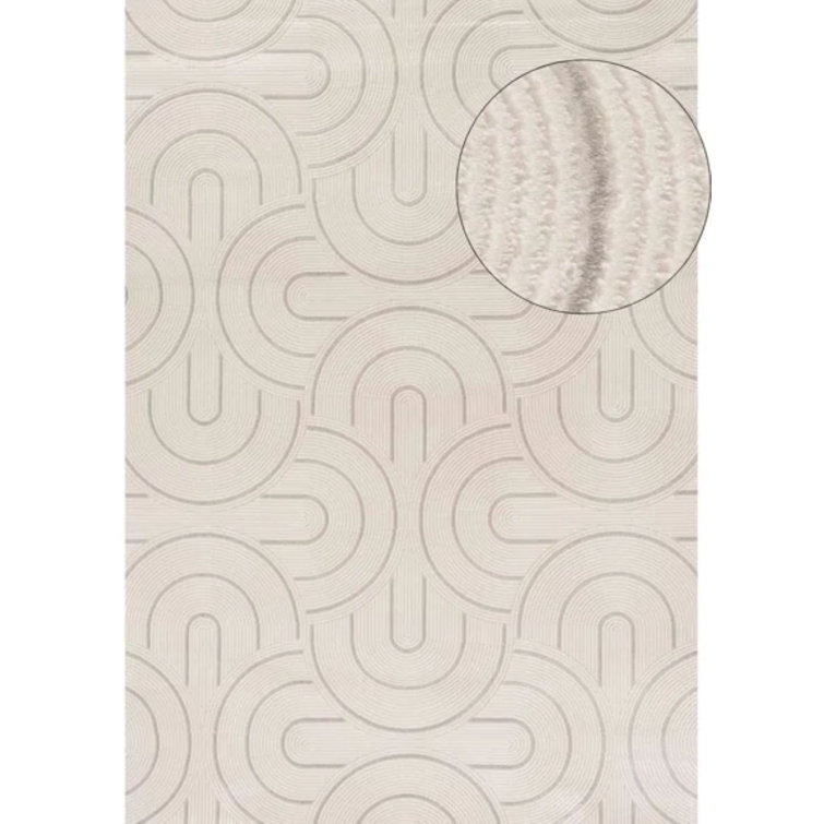 Carmel Modern Arc Cream/Grey Area Rug