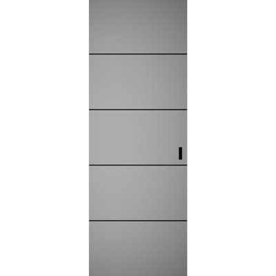 Portes coulissantes modernes affleurantes Hidden Barn Planum 0015, fini gris mat, robustes, ensemble Magic Invisible, 28 po x 84 po