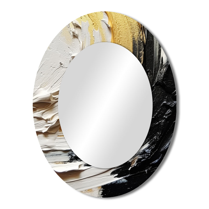 Miroir mural moderne doré doré à spirale Illusions III, 43 po x 33 po