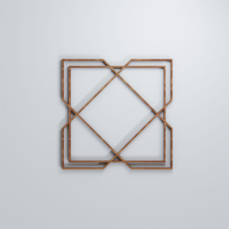 Panneaux muraux décoratifs en bois Kiowa, Cerise, H 23 3/8 po x l 23 3/8 po x P 1/4 po