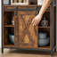 Buffet avec porte de grange coulissante et tablette réglable