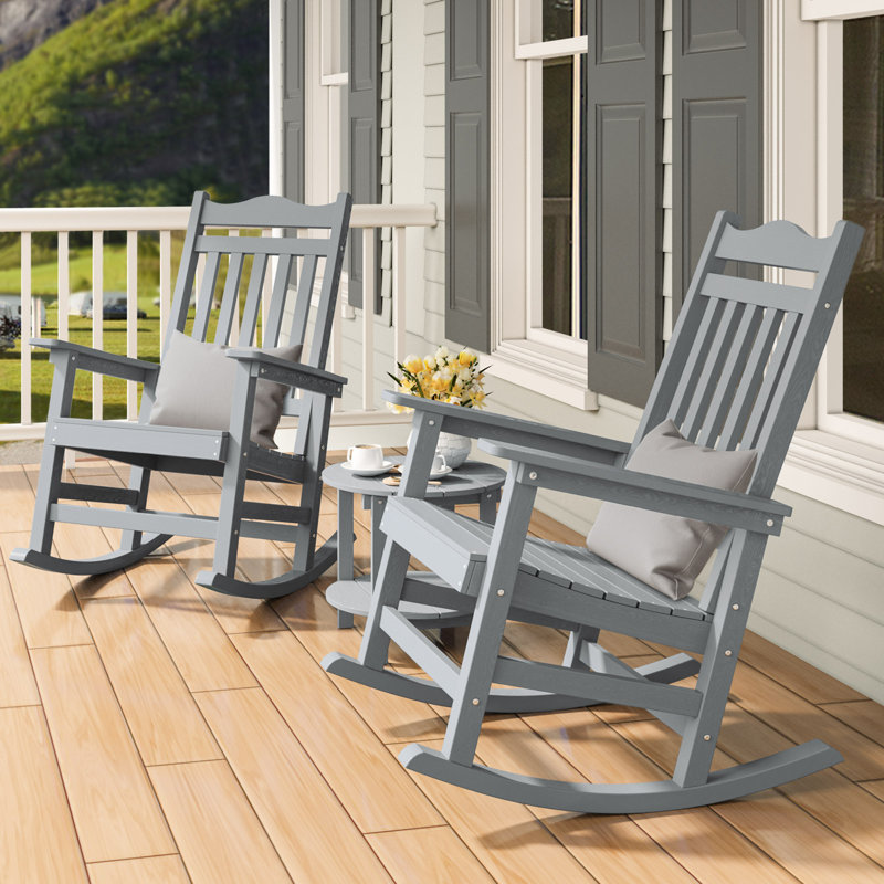 Ensemble de chaises berçantes en plastique Leiser, Blanc