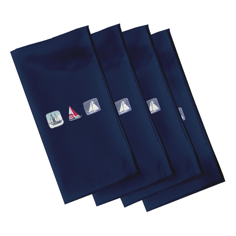 Hare Boat Trio Napkins, Navy